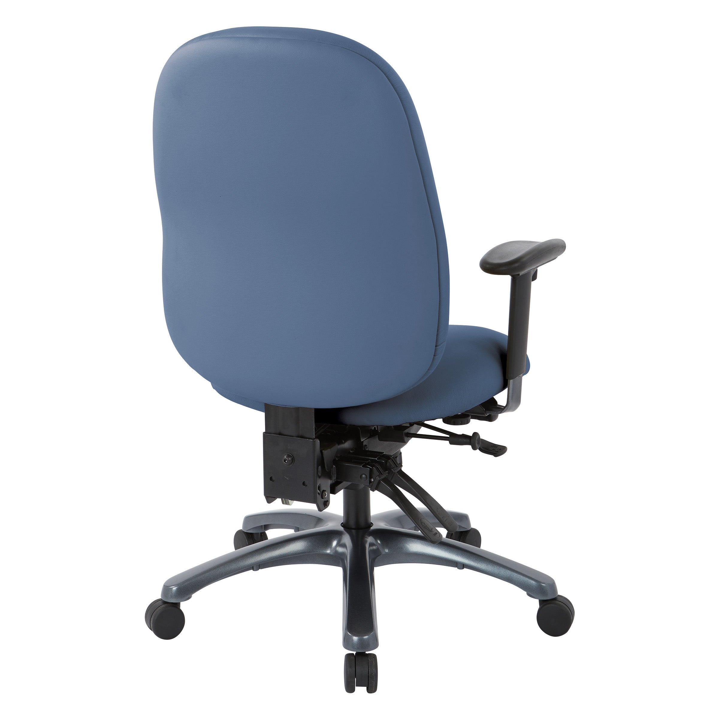 Multi-Function High Back Chair with Seat Slider and Titanium Finish Base
